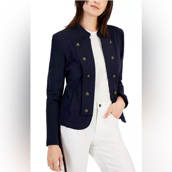 Tommy Hilfiger Jackets & Blazers - Tommy Hilfiger Women's Military Band Jacket Cardigan Black Medium